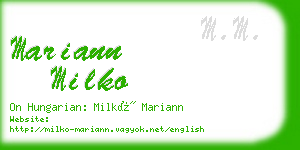 mariann milko business card